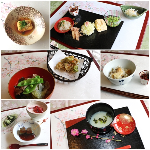西宮 料理教室 ゆう庵 春の桜懐石